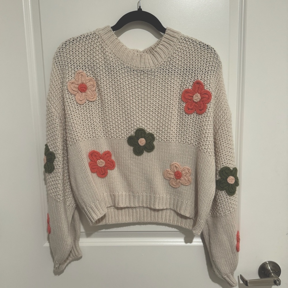 Floral knitted sweater
